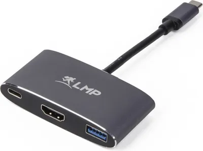 Produktbild von LMP USB-C Combo, Schwarz, Aluminium, 30 mm, 108 mm, 8 mm, 46 g