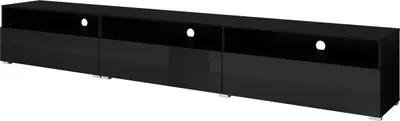 Obrázek produktu pro Moderní TV komoda Athens 40 se 3 dvířky a zásuvkami, černý vysoký lesk, 132x70x39cm od Furniture24