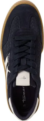 Produktbild von Tamaris Damen Sneaker aus Leder im Retro Look mit Wechselsohle 1-23723-44, Größe:42 EU, Farbe:Blau