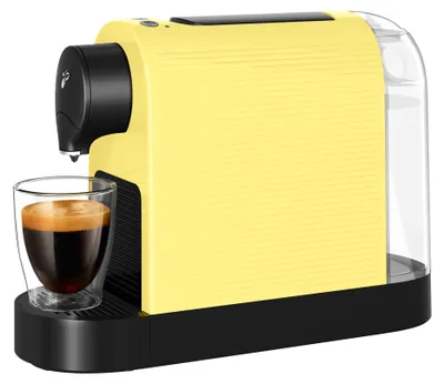 Produktbild von Tchibo Cafissimo „Pure plus“ Kaffeemaschine Kapselmaschine für Caffè Crema, Espresso und Kaffee | 0,8l | 1250 Watt | 11,9 x 33,7 x 24 cm | Limited Edition Lemon Splash
