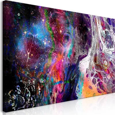 Produktbild von Italienischer Leinwand Leinwandbild - Colourful Galaxy (1 Part) Wide 60x30 cm Abstrakt a-A-0420-b-a