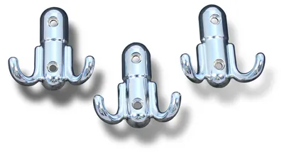 Produktbild von 5 Stück Kleiderhaken Garderobenhaken Haken Garderobe Wandhaken, Chrom Glänz