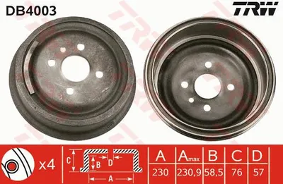 Produktbild von Trw Bremstrommel Hinterachse DB4003