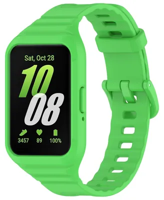 Produktbild von Für Samsung Galaxy Fit 3 TPU Uhrenarmband mit integriertem Gehäuse Ersatz Armband Hellgrün