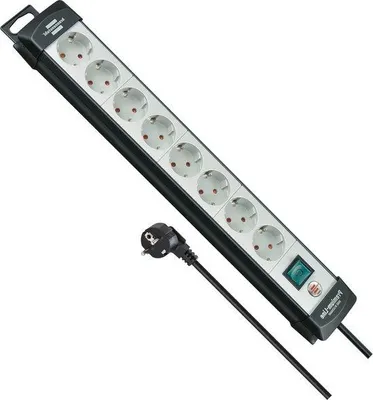 Immagine prodotto di Presa multipla nera a 8 prese con cavo da 5 m e interruttore