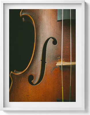 Produktbild von Geigeninstrument– Wandbild mit Rahmen – Gerahmtes Bild  – Wanddekoration – 60x80 cm –  Weiß Rahmen