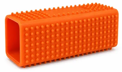 Productafbeelding van Huisdierenharenverwijderaar - Borstel van rubber - Voor het reinigen van tapijten, banken, kleding en autostoelen - 12 x 5 x 5 cm, oranje