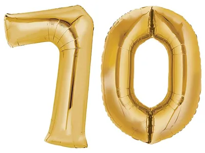 Produktbild von Folienballon, 80 cm, gold, Ziffer 70