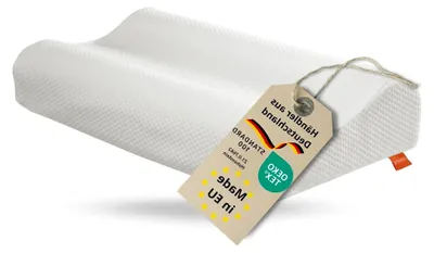 Produktbild von Orthopädisches Nackenstützkissen 33x60 cm, Kissen gegen Nackenschmerzen, Seitenschläferkissen mit Bezug, ergonomisches Kopfkissen, Memory Foam, höhenverstellbares Nackenkissen