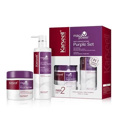 Productafbeelding van Karseell Purple Haarmasker 500ml + Purple Shampoo 500ml Gift Set
