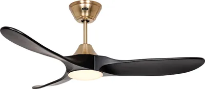 Immagine prodotto di Ventilatore da soffitto a risparmio energetico con luce LED e telecomando Eco Genuino-L 122 cm Ottone opaco / Nero opaco