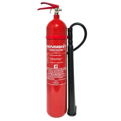 Produktbild von CO2 Feuerlöscher, 5kg Kohlendioxid, Löscher für elektrische Anlagen & EDV nach DIN EN 3 inkl. Instandhaltungsschild und Wandhalter