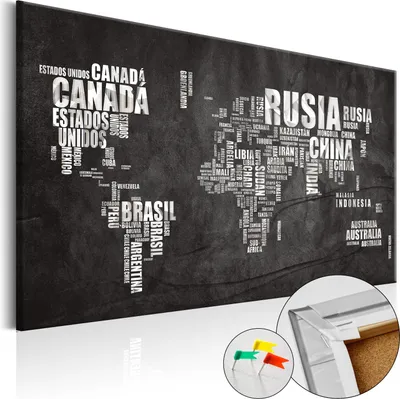 Produktbild von Vliesstoff Korkbild - Mundo  120x80 cm Karten k-C-0024-p-a