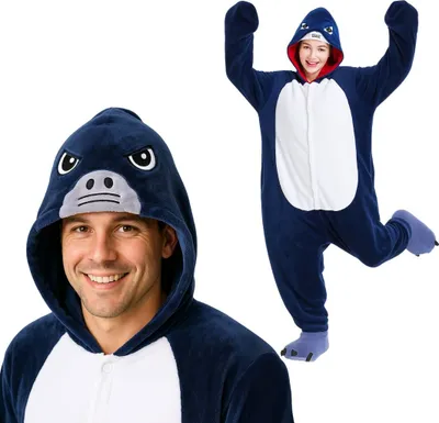 Immagine prodotto di Pigiama Kigurumi Costume Squalo Blu XXL: 185 - 195cm