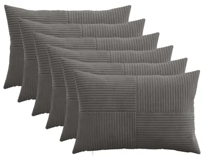 Produktbild von vidaXL Kissenbezug 6 pcs ALMELO Dunkelgrau 50 x 75 cm Cord