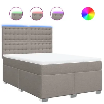 Produktbild von Boxspringbett mit Matratze Taupe 140x200 cm Stoff