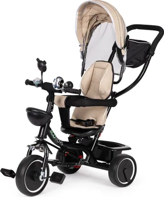 Produktbild von Dreirad JM-066-9 mit Drehsitz, Beige, für Kinder 6 Monate bis 5 Jahre