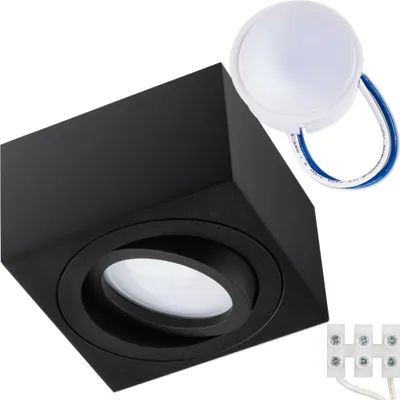 Obrázok produktu pre LUMILED Povrchové bodové svietidlo LED povrchové stropné svietidlo bodové otočné uhlové čierne stropné svietidlo hliník + modul LED INSERT 7W 230V teplá biela 3000K