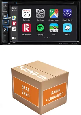 Produktbild von Autoradio Einbaupaket Alpine INE-W611D passend für Seat Exeo 3R + 1 DIN Geräte Anthrazit | Navigationssystem CD-/DVD-Laufwerk