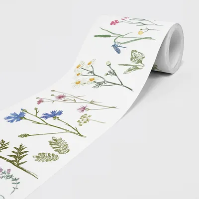 Produktbild von Selbstklebende Bordüre - Tapetenbordüre Wandbordüre - Bunte Blum Wandtatto für Wände, Möbel, Decken, Tapeten, Türen - Wiesenblumen - auf 5,00 m x 0,15