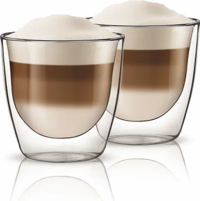 Produktbild von Aqualogis 200 ml Thermogläser 2er-Set - Thermobecher, Doppelwandiges Glas, Kaffeeglas, Thermokaffeeglas, Geschenkgläser - Widerstandsfähig