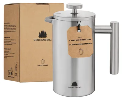 French Press Kaffeepresse 600 ml doppelwandig Edelstahl Thermo