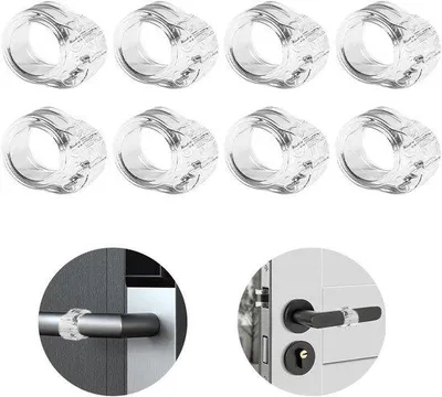 Image de Butées de porte en PVC pour poignées, portes d'intérieur, lot de 6
