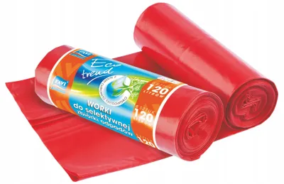 Zdjęcie produktu dla Worki Na Metal/Medyczne Odpady Eco Trend 120 L 5 Szt. Czerwone Ravi