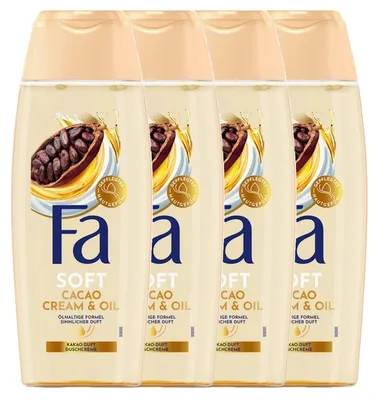 Obrázek produktu pro Fa Krém a olej do sprchy Kakaové máslo a kokosový olej 250 ml 4 balení