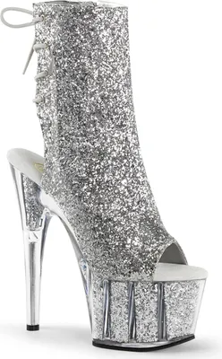 Produktbild von ADORE-1018G Damen Booties von Pleaser, Silber  , EU 41, US 11