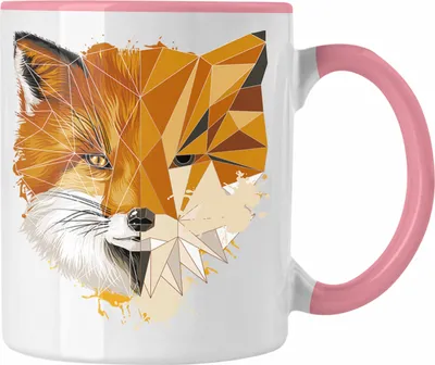 Produktbild von Trendation - Polygon Fuchs Grafik Geschenk Tiere Fux (Rosa)