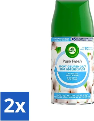 Produktbild von Air Wick Pure – Nachfüllpackung für Lufterfrischer – Baumwollweich – 250 ml - Vorteilspack - 2 Stücke