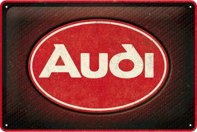 Zdjęcie produktu dla Metalowy Plakat 20 X 30Cm Audi Logo Red Shine