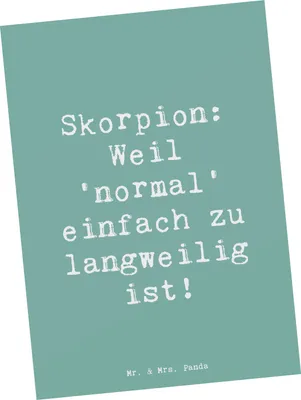 Produktbild von Mr. & Mrs. Panda bildkarte Spruch Skorpion Unikat - Meeresbrise - Geschenk, Grußkarte, Intensität, Ansichtskarte, Sternzeichen, Ansichtskarten, Postkarten, Leidenschaft
