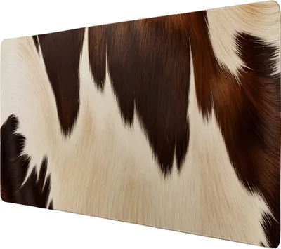 Produktbild von Kuhfell-Design Schreibtischunterlage 69x31cm XXL Mauspad - Stilvolle und