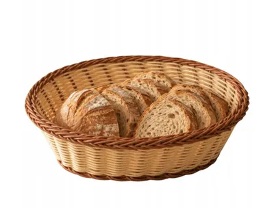 Produktbild von Brotkorb oval Kunststoff Geflecht Servierkorb für Brot & Brötchen 26 x 21 cm Creme