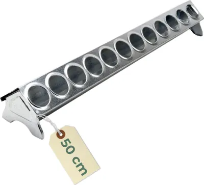 Produktbild von Futtertrog Metall Küken Futterautomat Hühner Zubehör Kükenfutter Automat Futterspender Küken Loch Hühner Futtertrog Lochgitter 50 cm