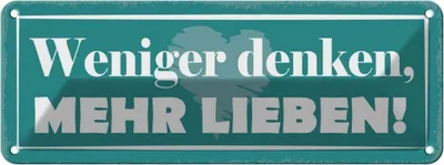 Image de vianmo Plaque en tôle 10x27 cm weniger denken mehr lieben