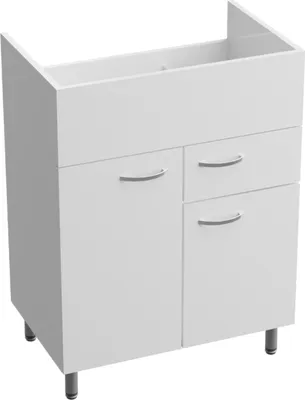 Produktbild von LAVITA Badezimmerschrank Basic Barato Weiß 600 | Standschrank | Badschrank | Waschtischschrank | Schrank 60cm Breit | Mehrzweckschrank | Standschränke fürs Bad | Lackierte Platte | 60x39x87 cm |