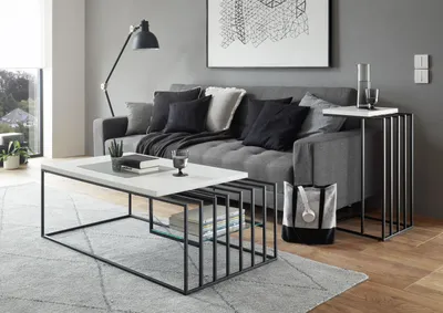 Produktbild von Couchtisch Juba | 120x60 | weiß matt / schwarz