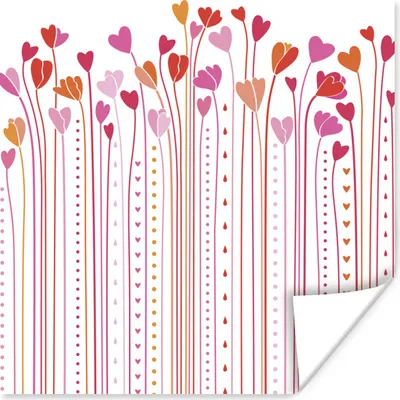 Produktbild von MuchoWow® Poster Eine Illustration der wachsenden Herzen 50x50 cm - Wohnzimmerdekoration