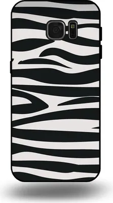 Produktbild von Smartphonica Handytasche passend für Samsung Galaxy S7 Edge mit Zebradruck - TPU Rückseitenhülle mit Zebradruck Design - Schwarz Weiß