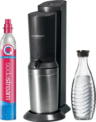 Produktbild von SodaStream Wassersprudler Crystal Vorteilspack inkl. Flasche und Quick-Connect Zylinder, Schwarz
