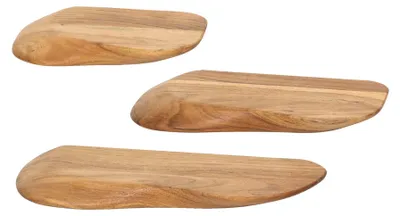 Zdjęcie produktu dla Półka ścienna FURNLUX z drewna akacjowego 50 cm (3 szt.) / Kolor główny: brązowy / Wymiary: 50 x 4 x 20 cm