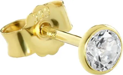 Produktbild von Single Ohrstecker Echt Gold 333er 4mm Cubic Zirkonia Damen Herren 0,45g 3753