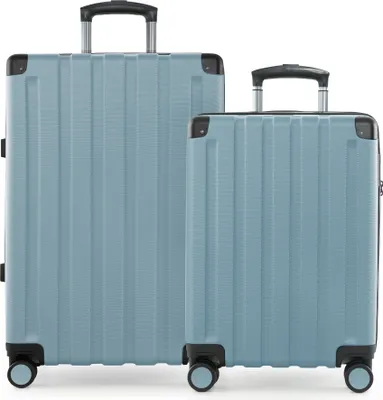 Produktbild von HAUPTSTADTKOFFER Q-Damm - Koffer-Set  Bordkoffer + mittelgroßer Reisekoffer mit Erweiterung, 2er Kofferset Hartschale, 4 Rollen, Check-Im Luggage, TSA,Pool blau