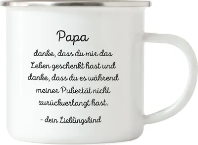 Produktbild von Papa Danke dass du mir das Leben geschenkt hast Emaille Tasse Vatertag Lustig Humor