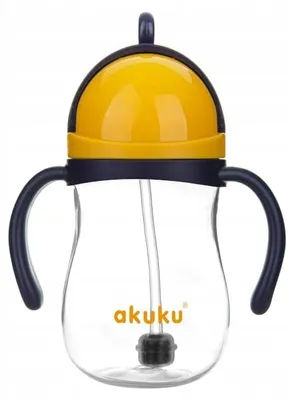 Obrázek produktu pro AKUKU hrnek s brčkem a závažím pro děti, modrá/žlutá