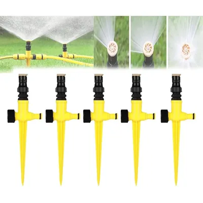 Productafbeelding van 5x Gazonsproeier met grondpen – Automatische tuinsproeikoppen voor irrigatie, planten en gazon, sproeikop voor hoge druk