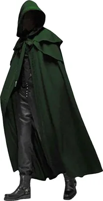 Obrázek produktu pro Halloween plášť s kapucí Uni muži ženy plášť pevný dlouhý plášť role Cosplay kostýmy oblečení středověké gotické Cape Halloween Party rekvizity
